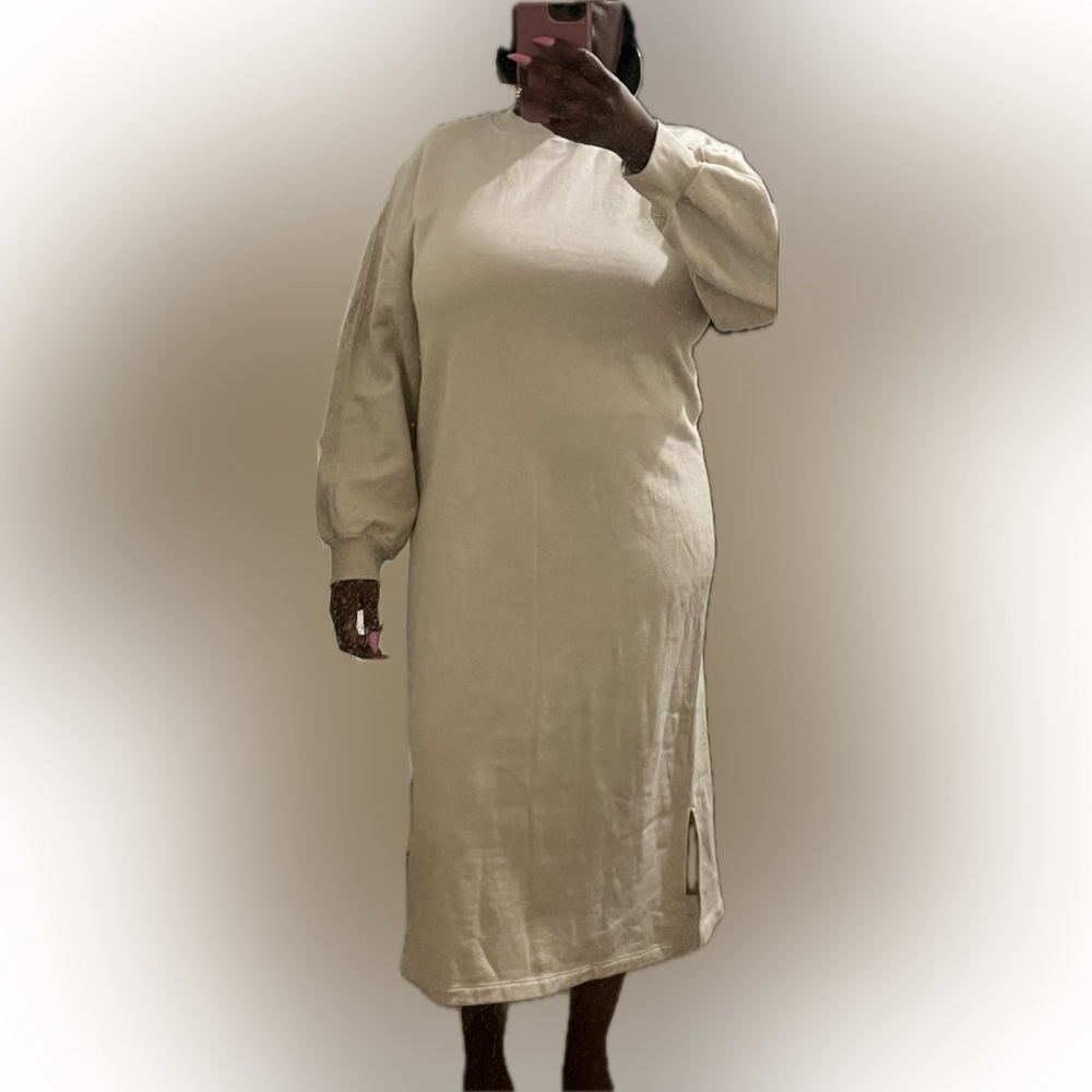 Tan Long Sleeve Dress
